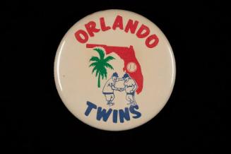Orlando Twins pinback button, between 1963 and 1972