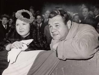 Babe and Claire Ruth at New York Yankees Home Opener photograph, 1939 April 20