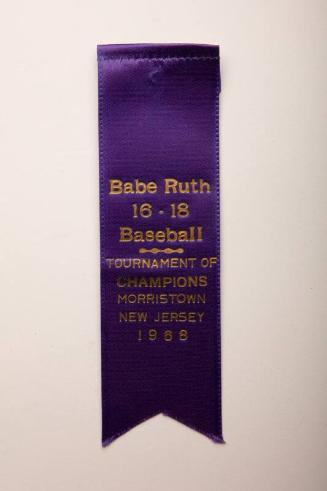 Babe Ruth Baseball World Series ribbon, 1968