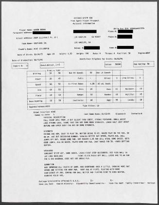 Aaron Boone scouting report, 1994 April 03