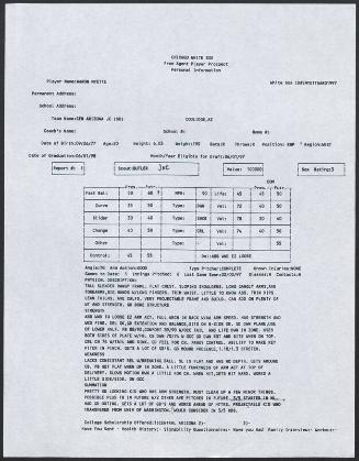 Aaron Myette scouting report, 1997 February 03