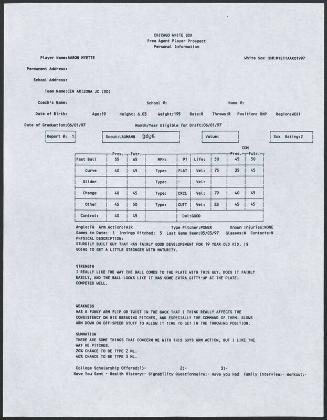 Aaron Myette scouting report, 1997 May 03