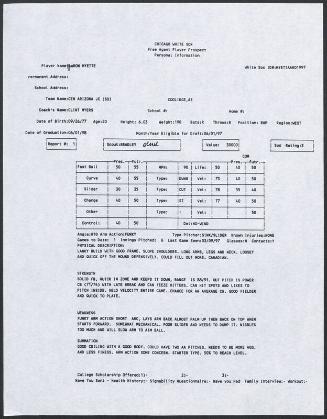 Aaron Myette scouting report, 1997 March 09