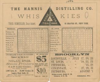 St. Louis Browns versus Brooklyn Grays scorecard, 1886 July 24