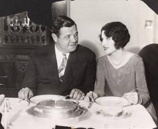 Babe and Claire Ruth at Dining Room Table photograph, 1929