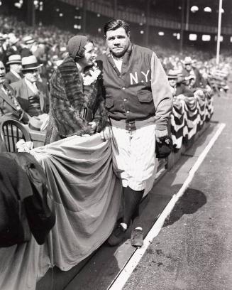 Babe and Claire Ruth at a Yankees Game photograph, 1932 April 21