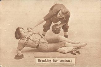 Breaking Her Contract picture postcard, 1910
