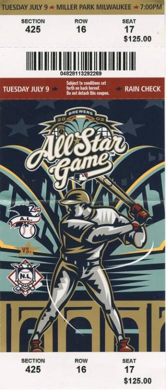 2002 All-Star Game ticket, 2002 July 09
