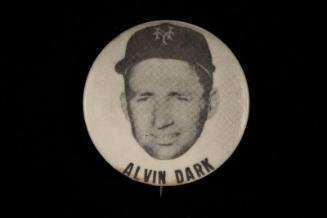 Alvin Dark pinback button, undated