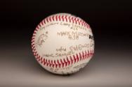 Tesuque Pueblo Autographed ball, 2021 July 04