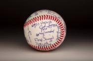 Tesuque Pueblo Autographed ball, 2021 July 04