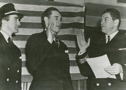 Bob Feller Sworn In photograph, 1941 December 09