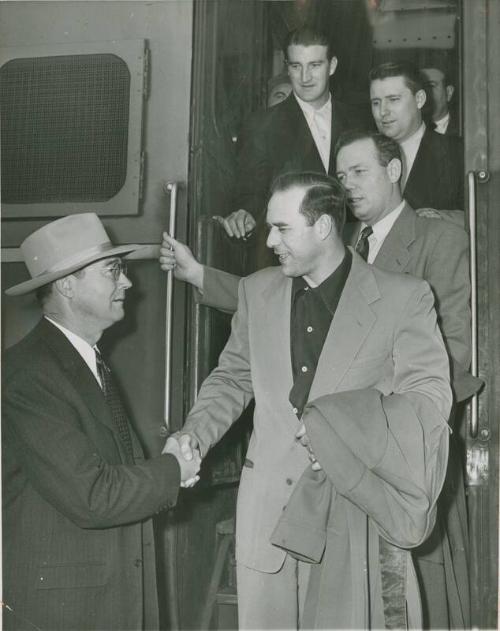 Del Webb and New York Yankees Pitchers photograph, 1951 February