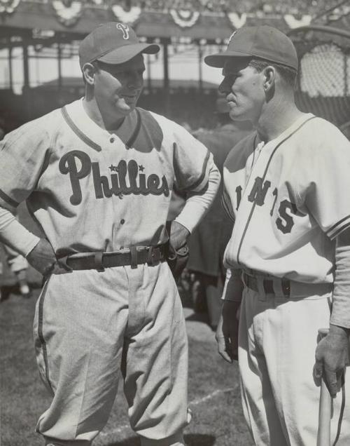 Mel Ott and Ben Chapman photograph, 1945 or 1946