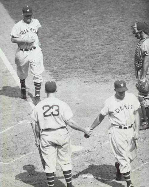 Mel Ott Scoring a Run photograph, 1936 August 05