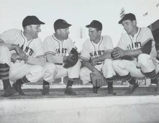 Mel Ott with Group photograph, probably 1947