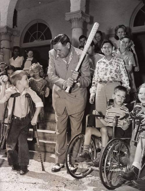 Babe Ruth and Group photograph, 1948 February 27