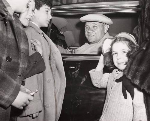 Babe Ruth and Children photograph, 1947 April 27