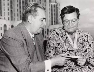 Babe Ruth and Mayor William O'Dwyer photograph, 1948 July 25