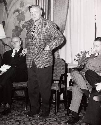 Babe Ruth, Benson Ford, and an Unidentified Man photograph, 1947 April 07