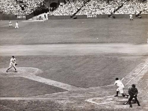 Babe Ruth Batting at War Bond Exhibition Game, 1942 August 23