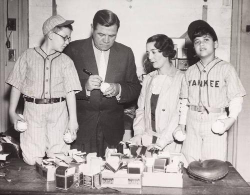 Babe Ruth Signing an Autograph photograph, 1933 June 01