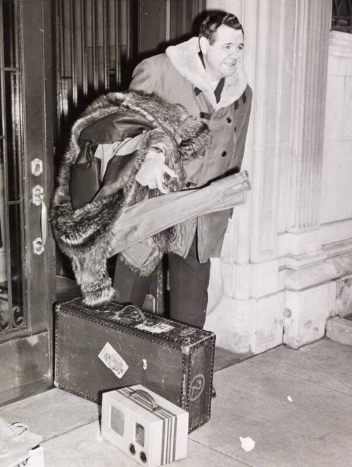 Babe Ruth Going Hunting photograph, 1942 January 21