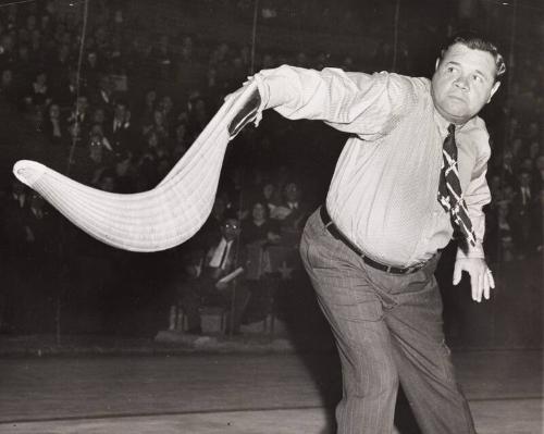 Babe Ruth Playing Jai alai photograph, 1938 October 20