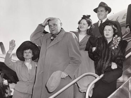 Babe Ruth and Family Boarding Plane photograph, 1947 April 08