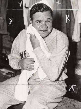 Babe Ruth Toweling Face Off photograph, 1934 September 30