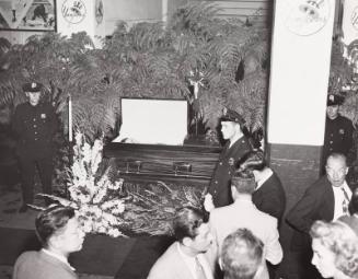 Babe Ruth Casket at Yankee Stadium photograph, 1948 August 17