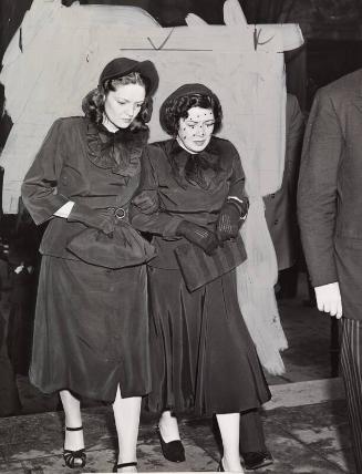 Claire and Julia Ruth at Babe Ruth's funeral photograph, 1948 August 19