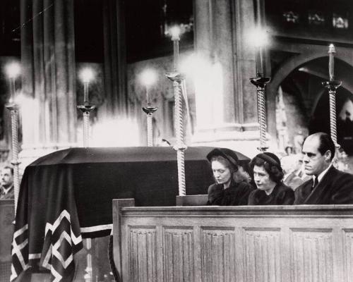 Babe Ruth's Family at Funeral Service photograph, 1948 August 19