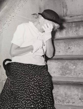 A Mourner at Babe Ruth's Yankee Stadium Viewing photograph, 1948 August 17