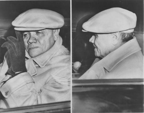 Babe Ruth Leaving Hospital Dual photograph, 1947 February 15