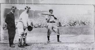 Honus Wagner and Roger Bresnahan Batting photograph, 1909