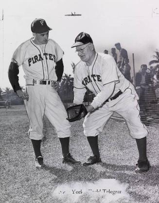 Honus Wagner Coaching Billy Cox photograph, 1947 March 01