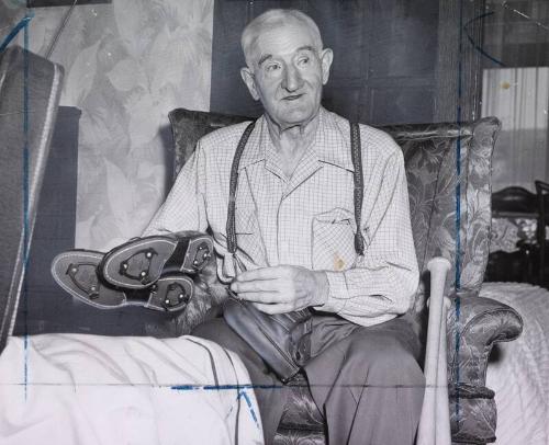 Honus Wagner with Equipment photograph, 1952 February 17