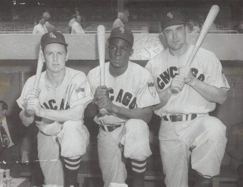 Nellie Fox, Minnie Minoso and Eddie Robinson photograph, 1951 or 1952