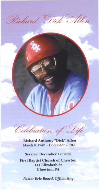 Dick Allen Celebration of Life program, 2020 December