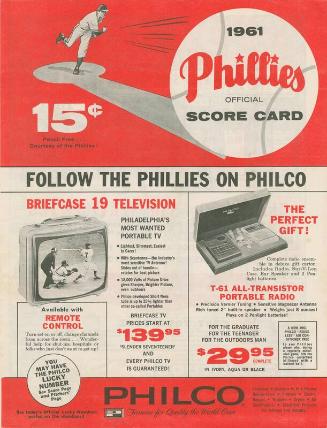 St. Louis Cardinals versus Philadelphia Phillies scorecard, 1961