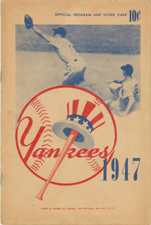 Detroit Tigers versus New York Yankees scorecard, 1947 July 30