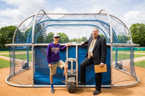 John Horne and Unidentified Volunteer on the Field photograph, 2017 May 27