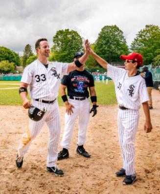 McKay Rowand Congratulating Aaron Rowand photograph, 2017 May 27