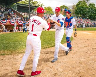 Ozzie Smith, Sean Marshall, and Todd Zeile photograph, 2017 May 27