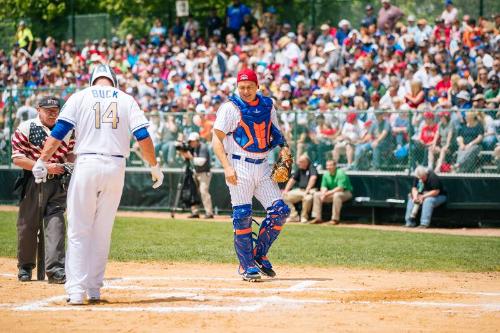 John Buck and Todd Zeile on the Field photograph, 2017 May 27