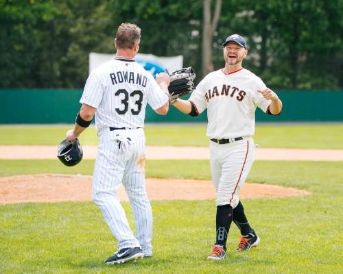 Aaron Rowand and Cody Ross on the Field photograph, 2017 May 27