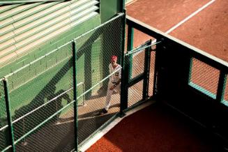 Mike Maddux in the Bullpen photograph, 2017 June 12