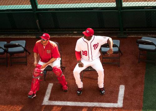 Octavio Martinez and Nilson Robledo in the Bullpen photograph, 2017 June 12