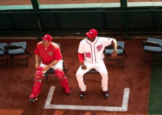 Octavio Martinez and Nilson Robledo in the Bullpen photograph, 2017 June 12